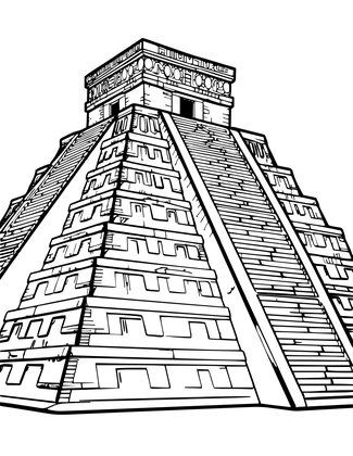 Temple Staircase - Free printable coloring page