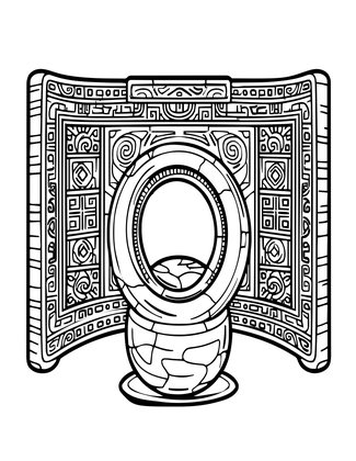 Mayan Ball Court - Free printable coloring page