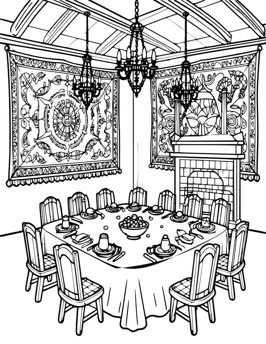 Great Hall - free printable coloring page