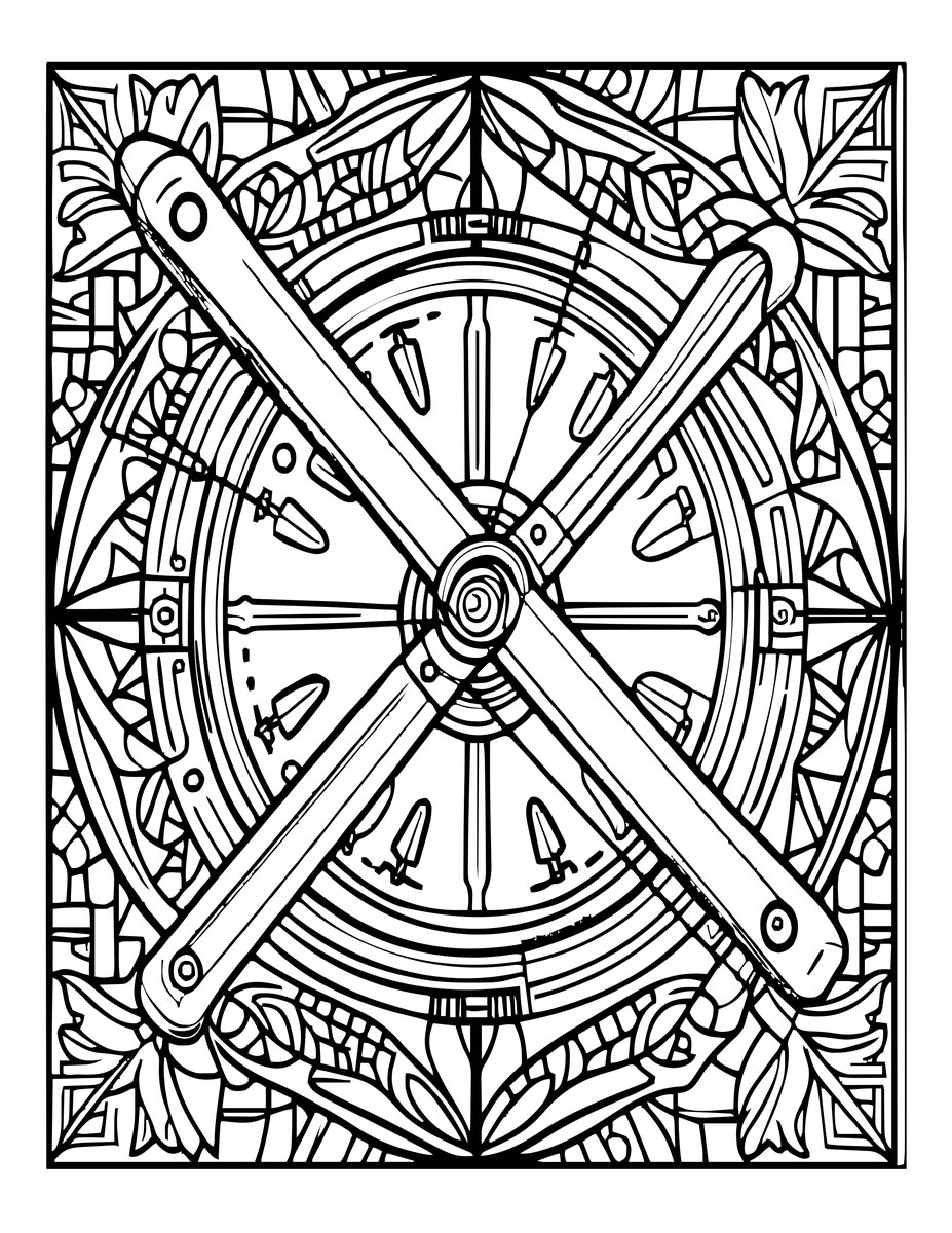 Crossbow Detail - free printable coloring page