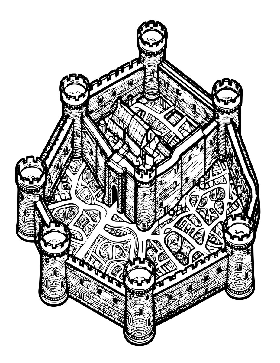 Castle Map - free printable coloring page
