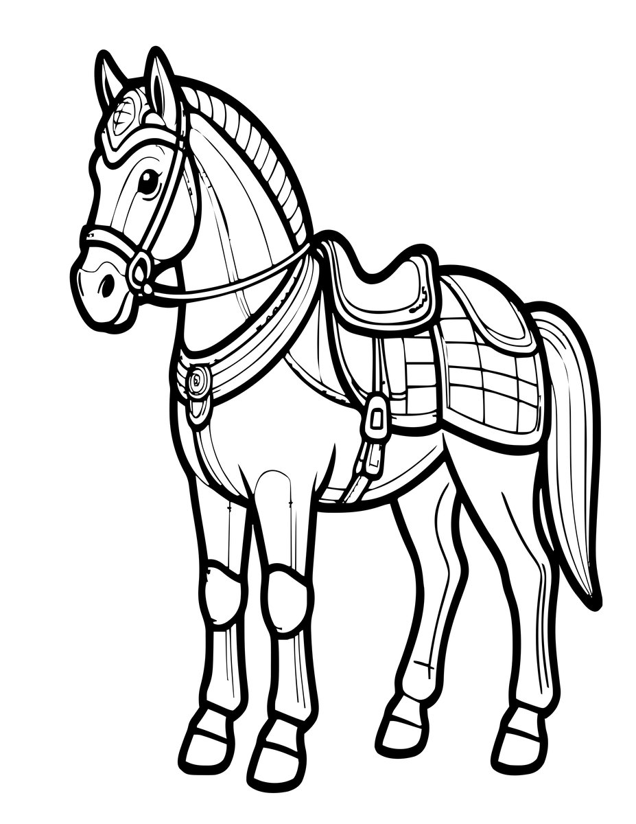 War Horse Armor - free printable coloring page