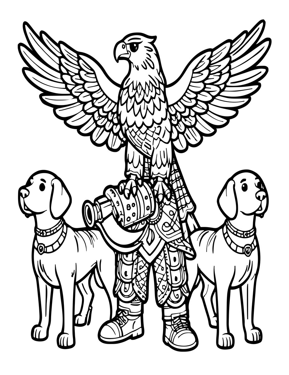 Falconer - free printable coloring page