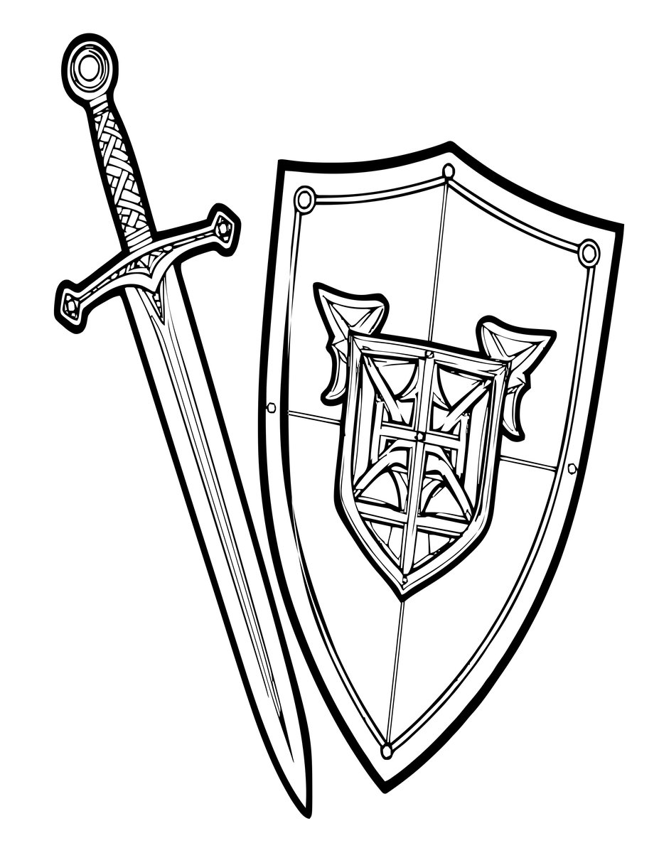 Sword & Shield - free printable coloring page