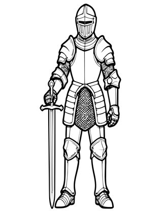 Knight in Armor - Free printable coloring page