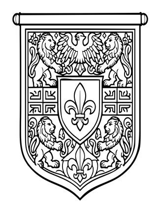 Medieval Banner - Free printable coloring page