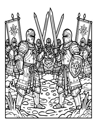 Battle Scene - Free printable coloring page
