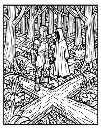 Knight's Quest - Free printable coloring page