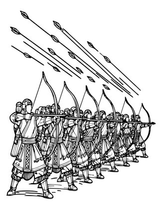 Archer Volley - Free printable coloring page