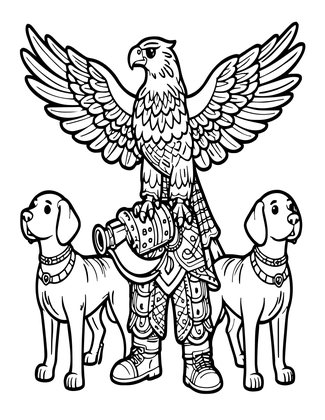Falconer - Free printable coloring page