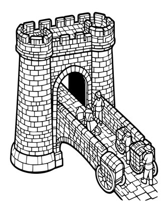 Medieval Bridge - Free printable coloring page
