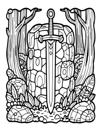 Excalibur - Free printable coloring page