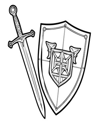 Sword & Shield - Free printable coloring page