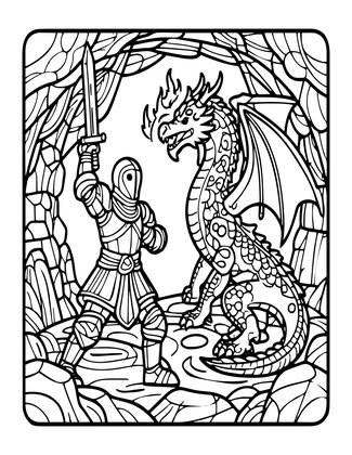 Dragon Slayer - Free printable coloring page