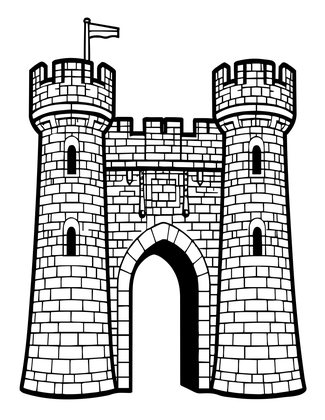 Castle Gate - Free printable coloring page
