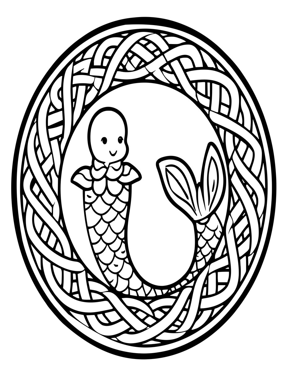 Celtic Mermaid - free printable coloring page