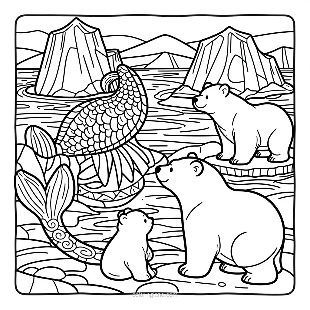 Mermaid Mandala - free printable coloring page