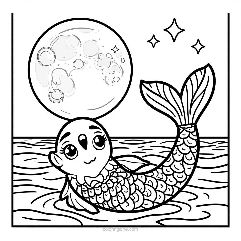 Mermaid Warrior - free printable coloring page