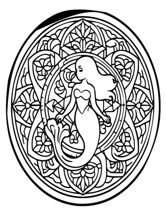 Mermaid Mandala - Free printable coloring page