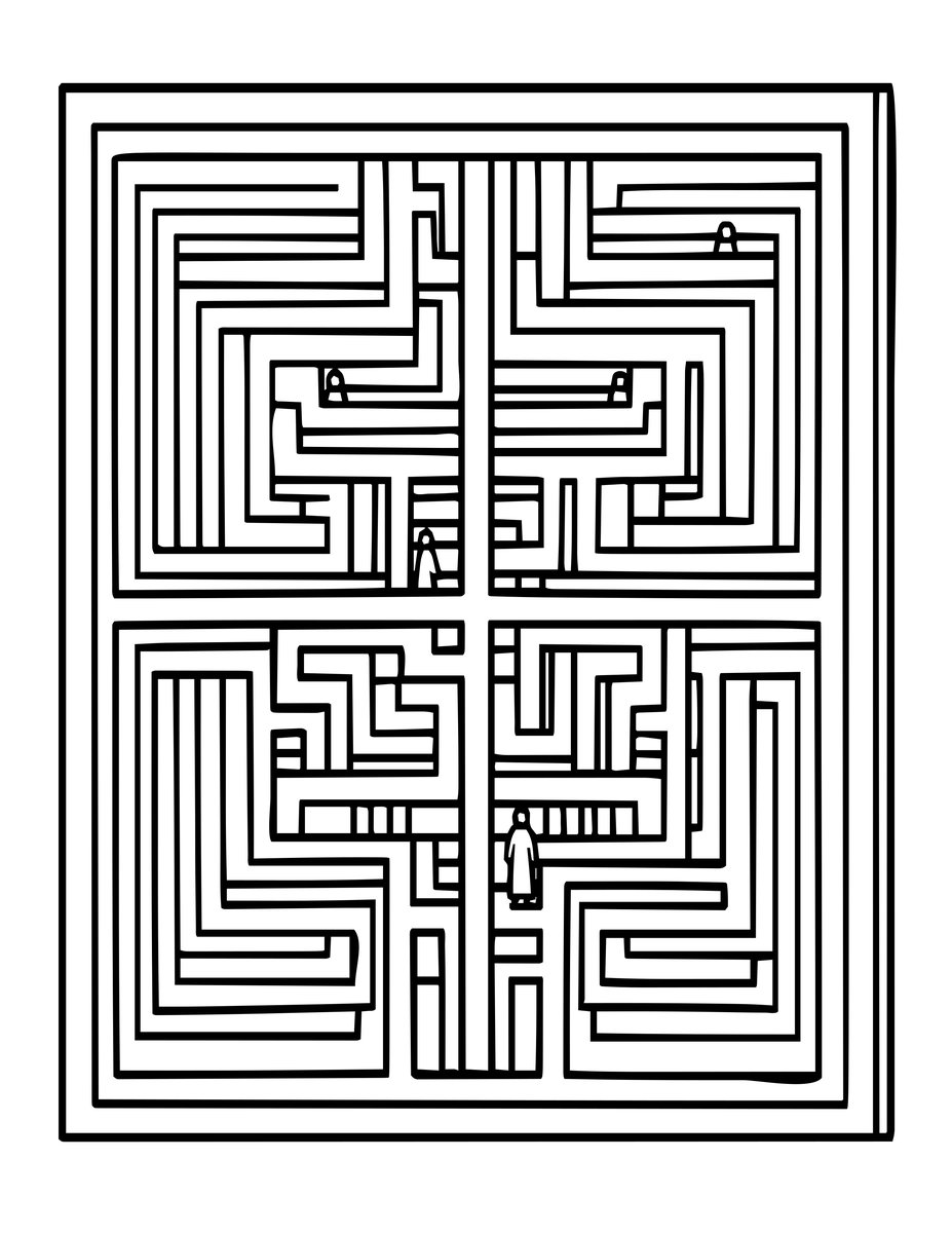 Modern Labyrinth - free printable coloring page