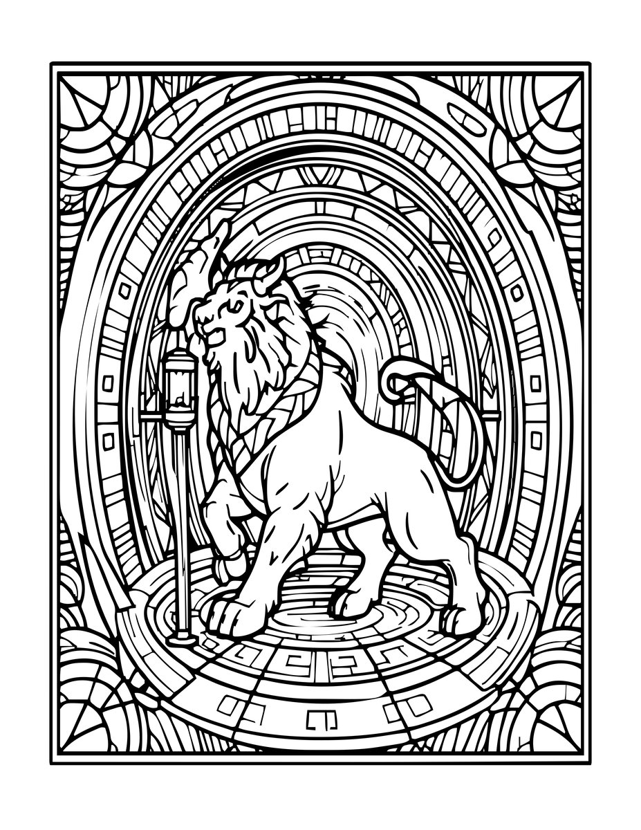 Theseus and Minotaur - free printable coloring page