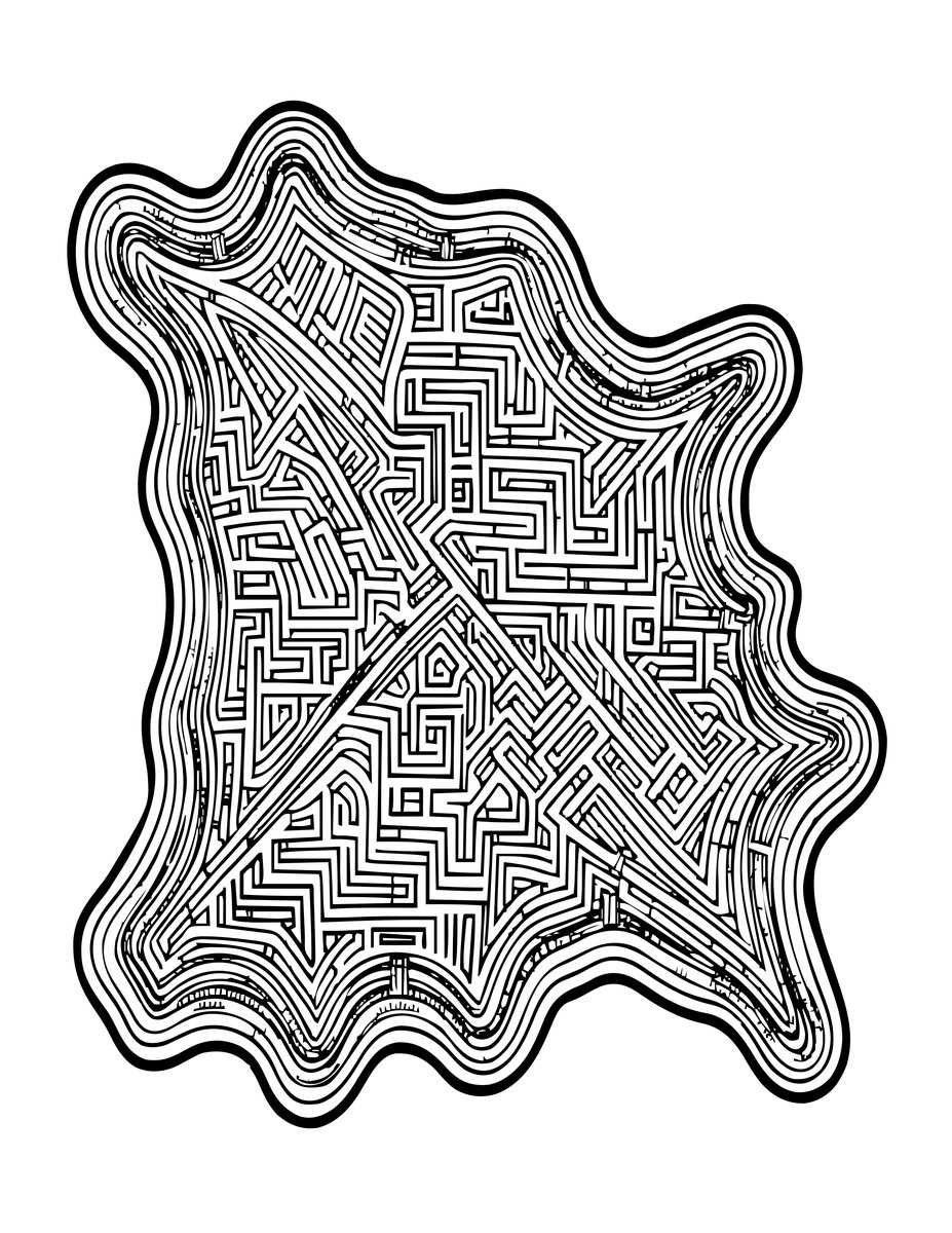 Labyrinth Map - free printable coloring page