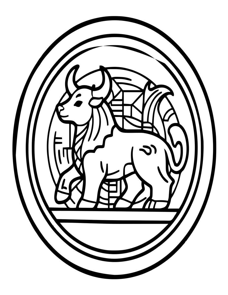 Minotaur and Coins - free printable coloring page