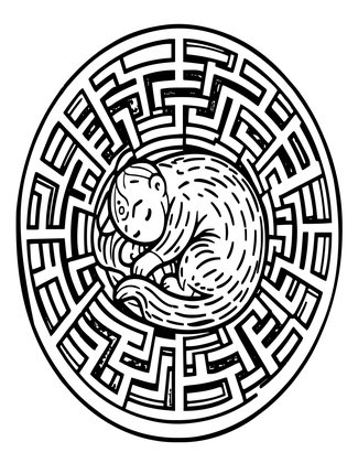 Minotaur Sleeping - Free printable coloring page