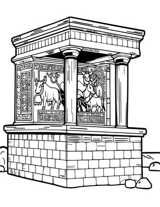 Knossos Palace - Free printable coloring page