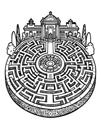 Labyrinth Garden - Free printable coloring page