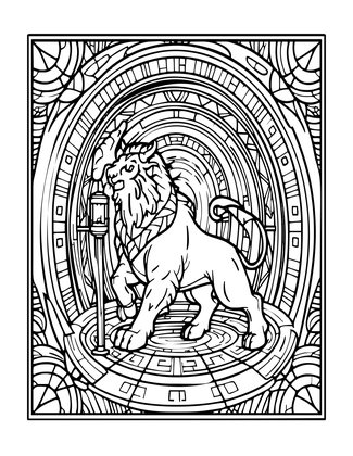 Theseus and Minotaur - Free printable coloring page