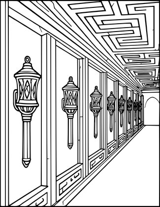Labyrinth Torch - Free printable coloring page