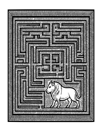 Labyrinth Mosaic - Free printable coloring page