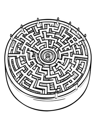Labyrinth Candles - Free printable coloring page