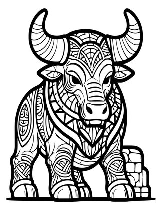 Minotaur Portrait - Free printable coloring page