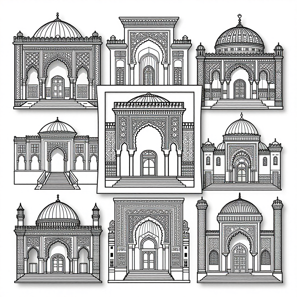 Moorish Palaces coloring pages collection - 30 free printable pages