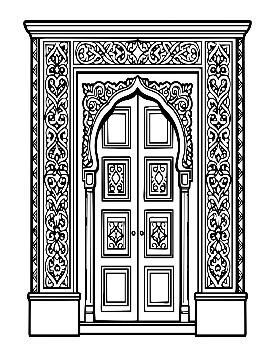 Doorway Arabesque - free printable coloring page