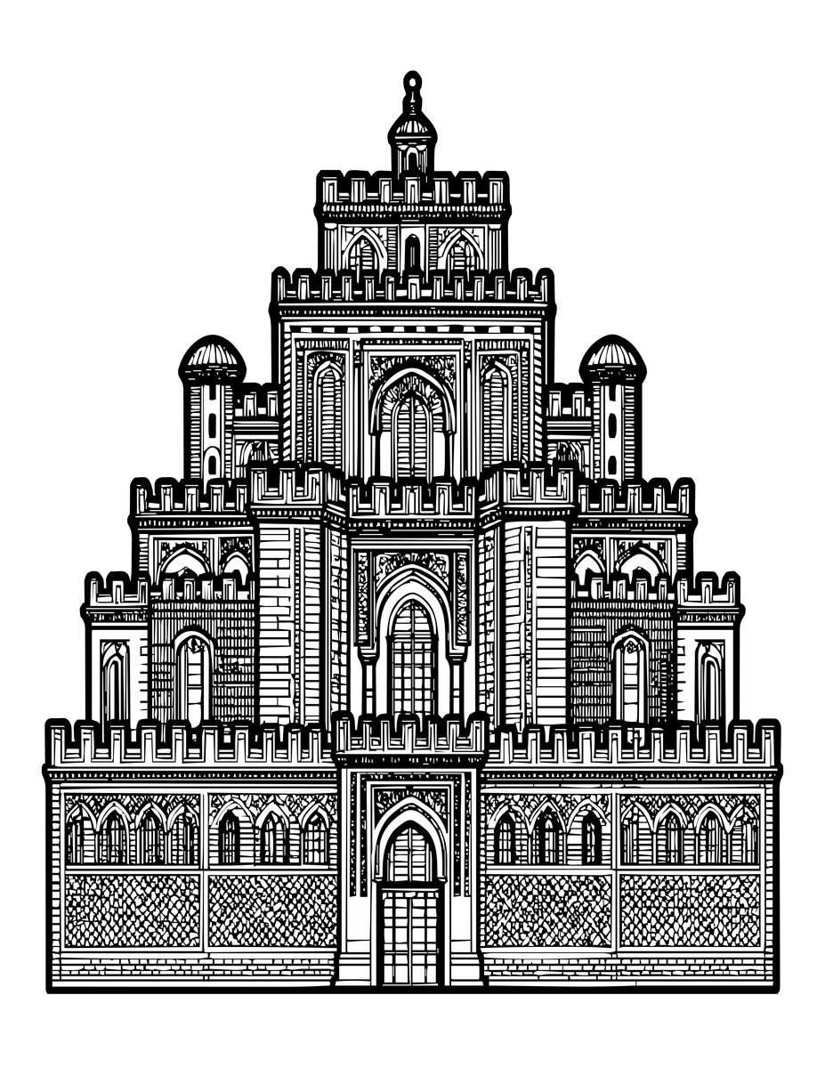 Tower of Comares - free printable coloring page