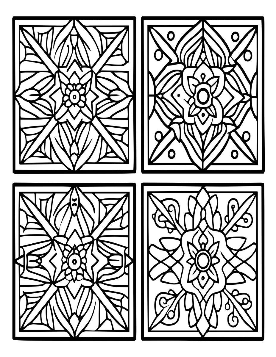 Mosaic Wainscot - free printable coloring page