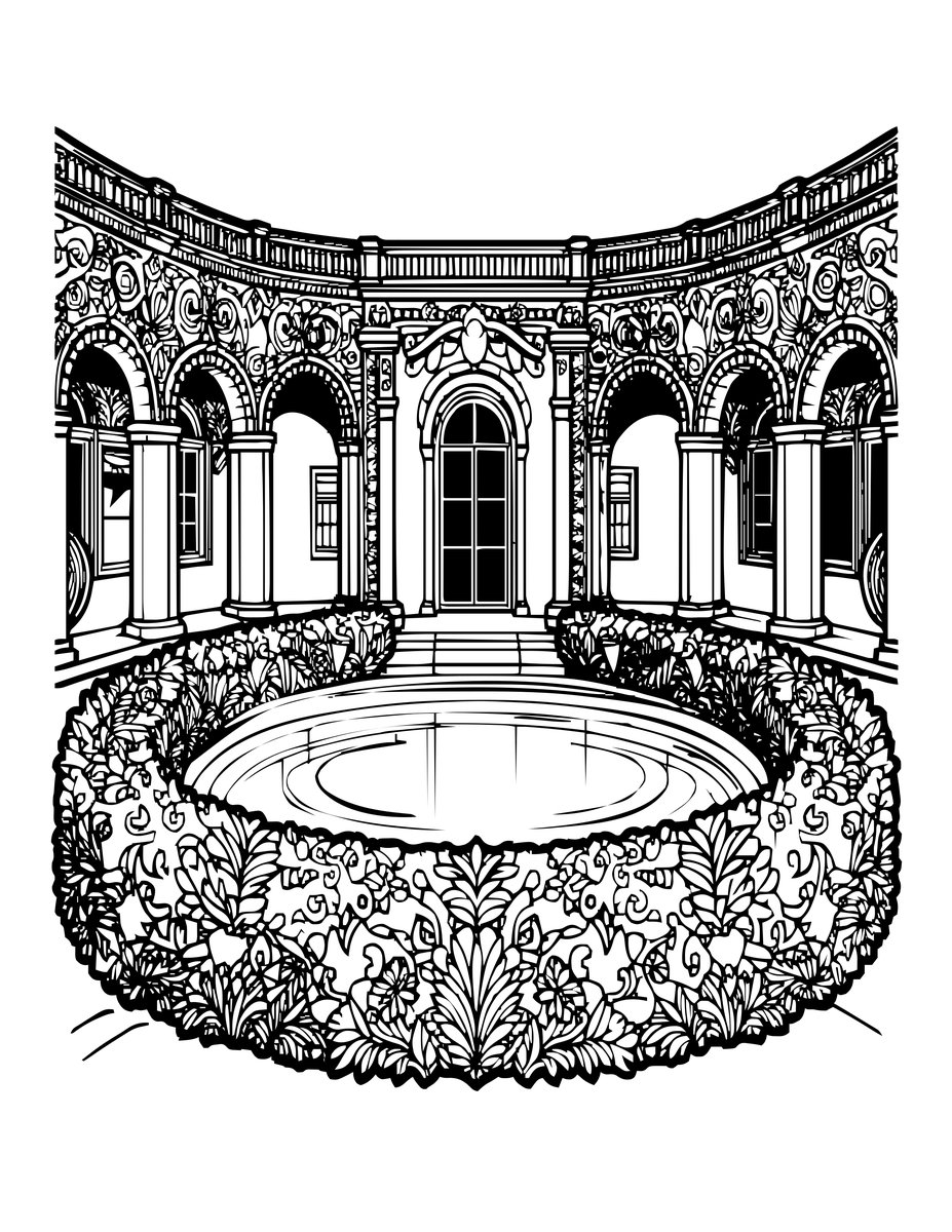 Patio de Arrayanes - free printable coloring page