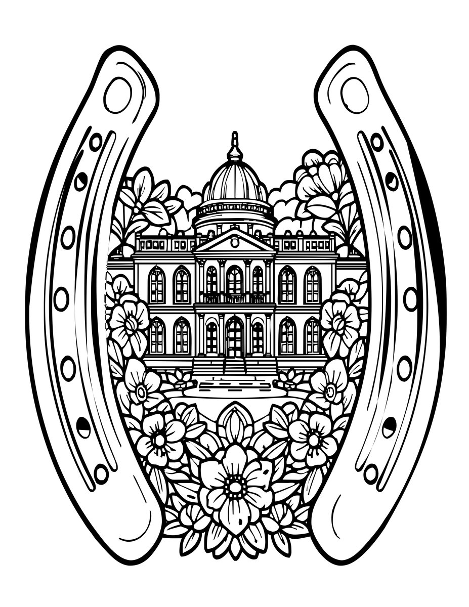 Moorish Arch Garden - free printable coloring page