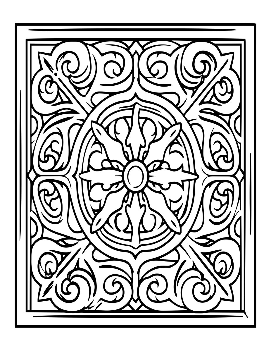 Arabesque Wall Panel - free printable coloring page