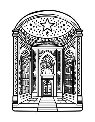 Palace Hammam - Free printable coloring page