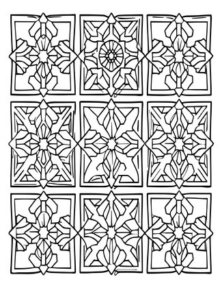 Tile Zellij Floor - Free printable coloring page