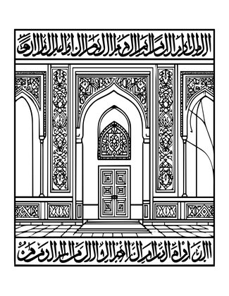 Calligraphy Frieze - Free printable coloring page