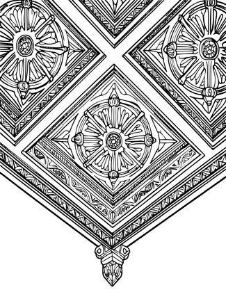 Painted Wooden Ceiling - Free printable coloring page