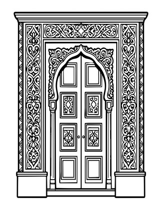 Doorway Arabesque - Free printable coloring page