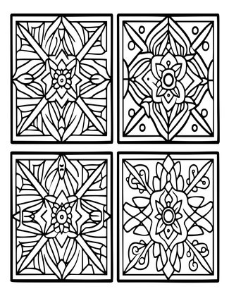 Mosaic Wainscot - Free printable coloring page