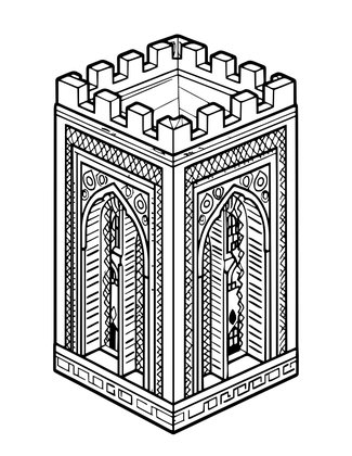 Moorish Tower - Free printable coloring page