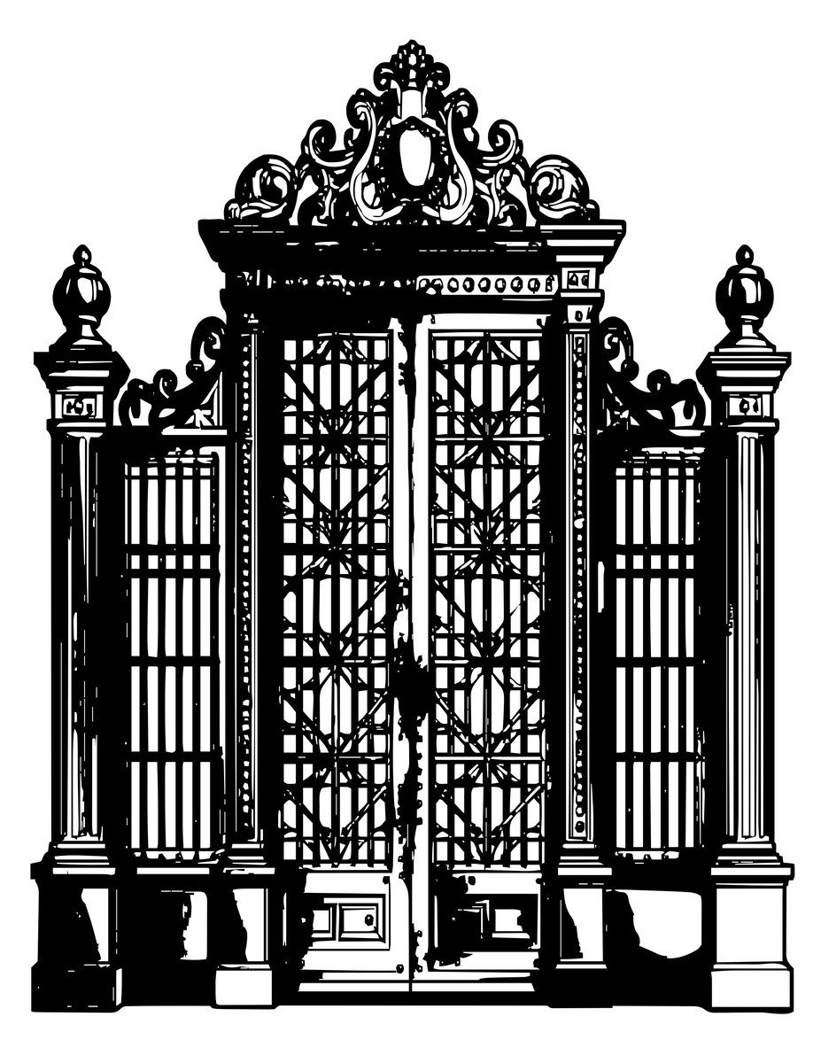 Palace Gate - free printable coloring page